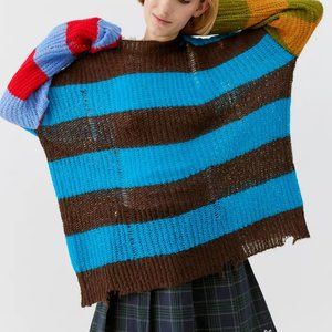 UO Urban Outfitters Alston Distressed Pullover Sweater S